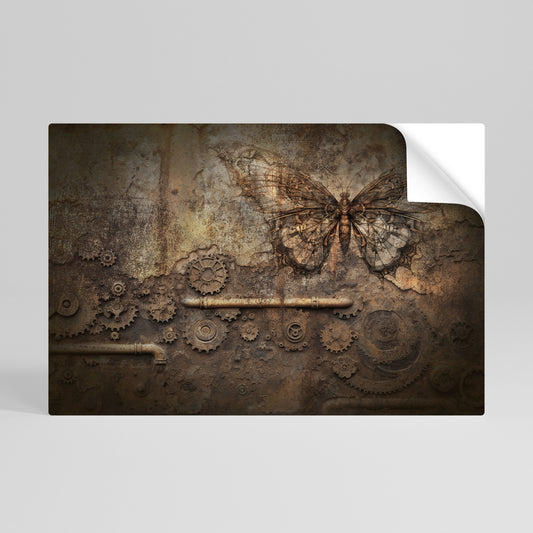 Poster orizzontale staccabile e attaccabile FARFALLA MECCANICA