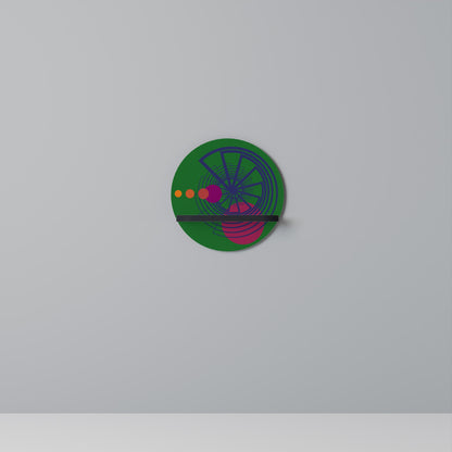 VIVID COLORWHEEL Round Art Shelf In Black Finish