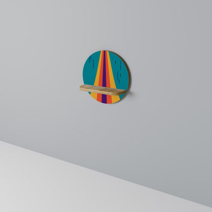 Mensola rotonda CHROMATIC DREAMSCAPE in effetto rovere