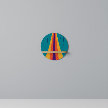 Mensola rotonda CHROMATIC DREAMSCAPE in effetto rovere
