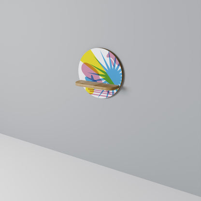 LUMINOUS PARADE Mensola rotonda per arte in effetto rovere