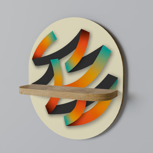 RIBBON REVERIE Mensola ovale per opere d'arte in effetto rovere