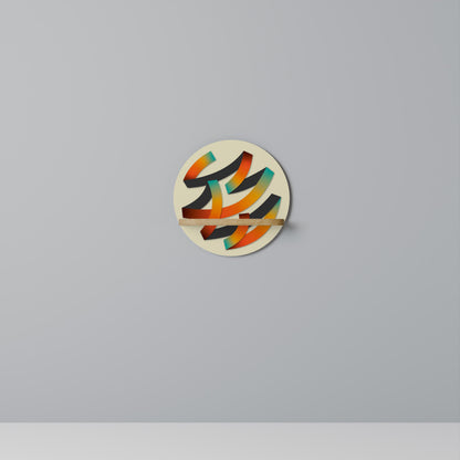 RIBBON REVERIE Mensola rotonda per arte in effetto rovere