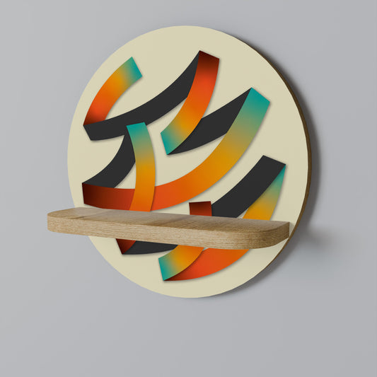 RIBBON REVERIE Mensola rotonda per arte in effetto rovere
