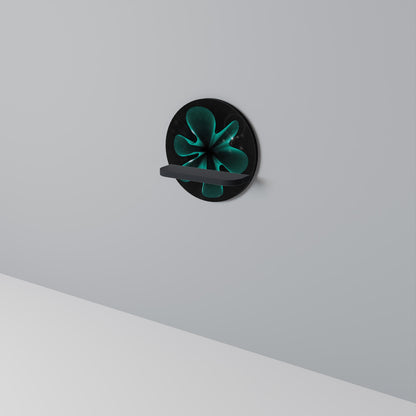 ELECTRIC ILLUSION Round Art Shelf In Black Finish