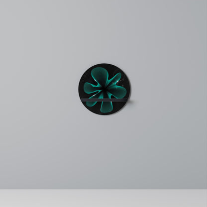ELECTRIC ILLUSION Round Art Shelf In Black Finish