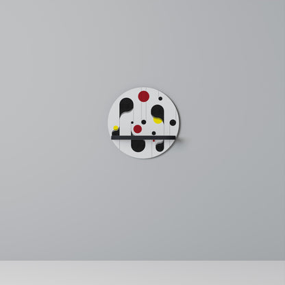 DOT-TO-DOT LULLABY Round Art Shelf In Black Finish