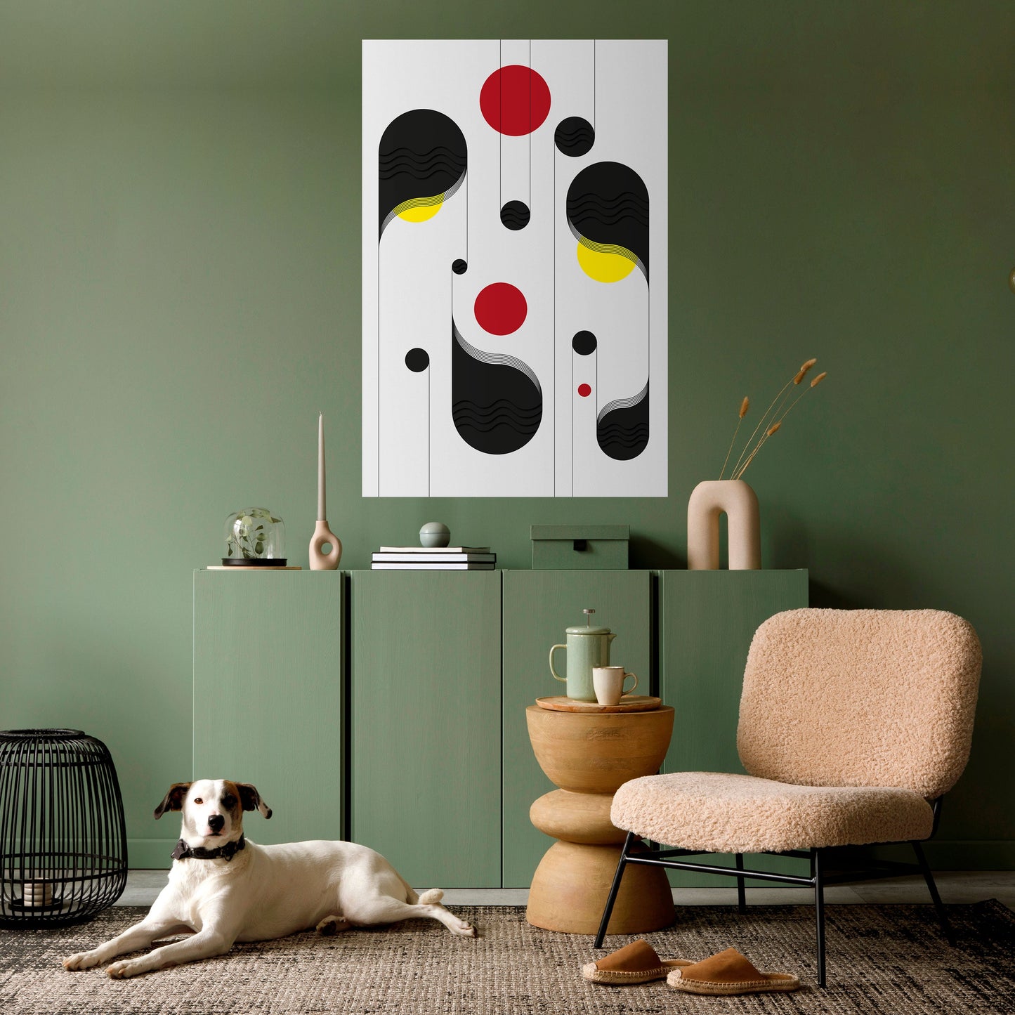 Poster verticale staccabile e attaccabile "Ninna Nanna con puntini"