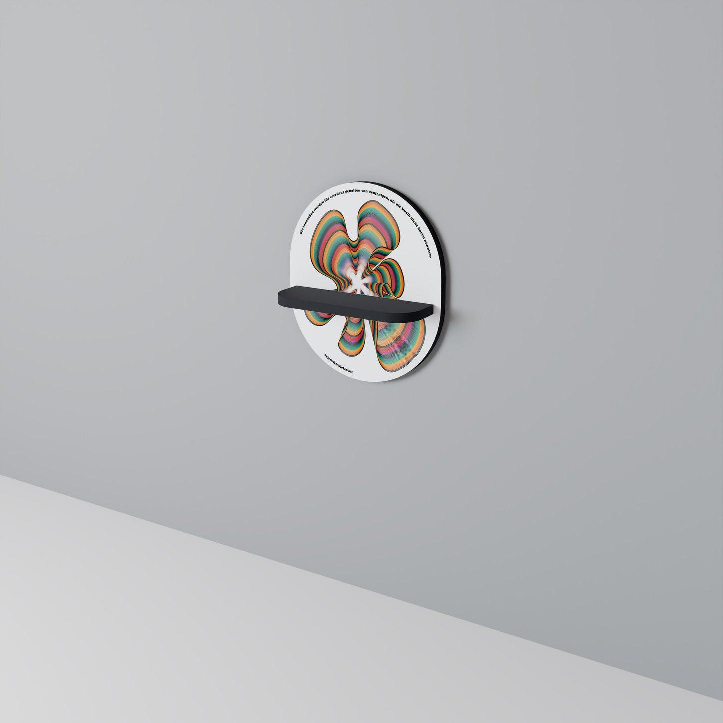 NOSTALGIC ECHOES [DE] Oval Art Shelf In Black Finish