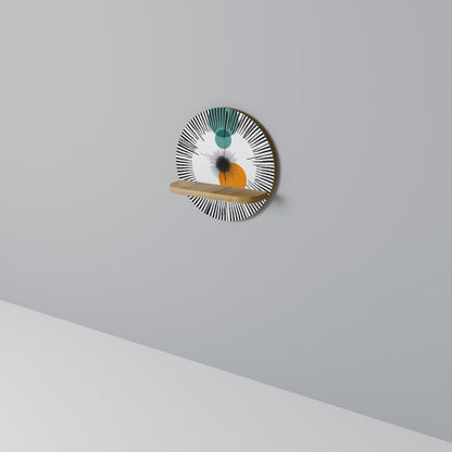 CHROMALINE CREATION Mensola rotonda per opere d'arte in effetto rovere