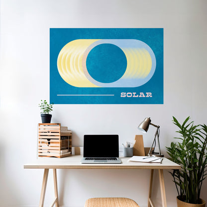 Poster orizzontale staccabile e attaccabile con APERTURA SOLARE