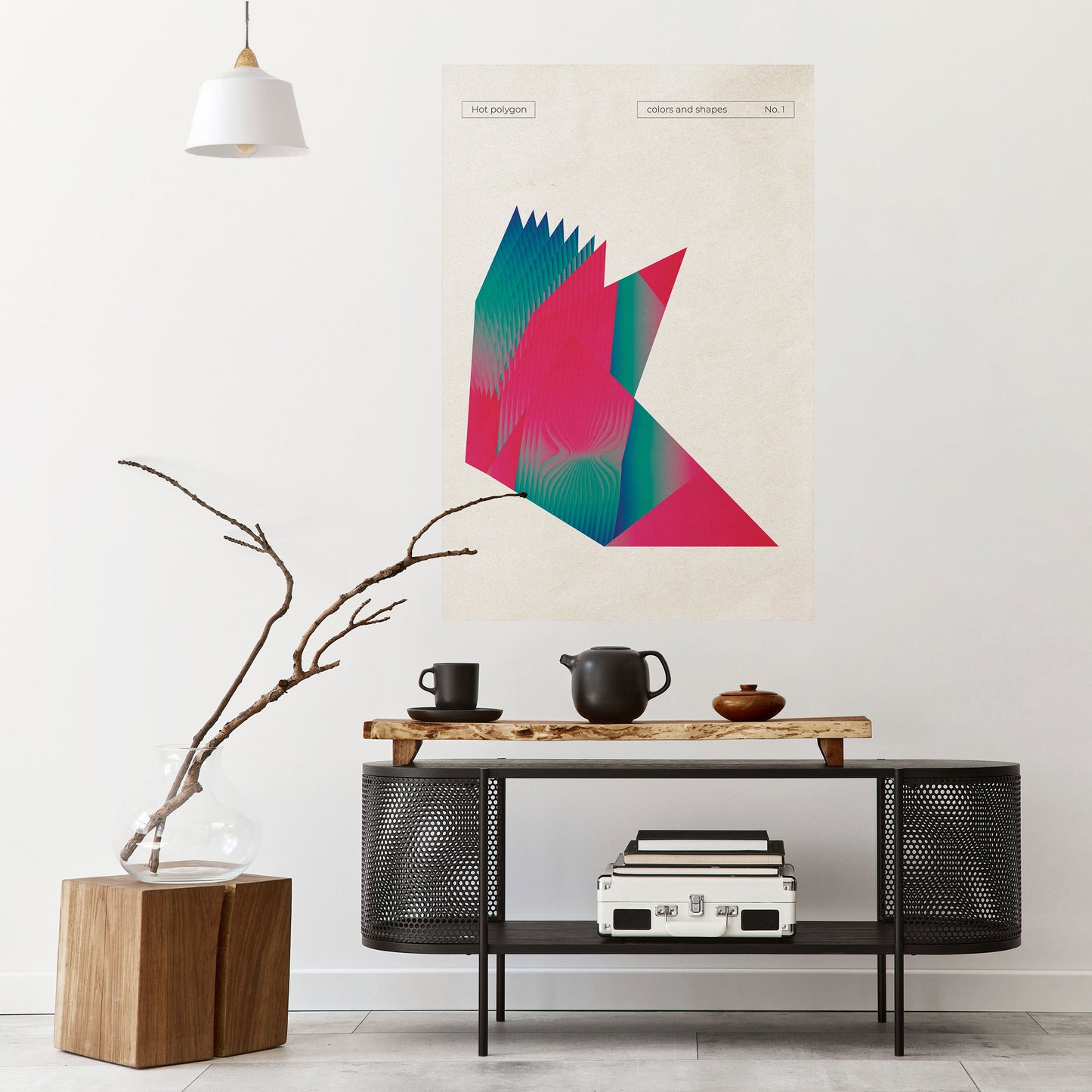 HOT POLYGON Poster verticale staccabile e attaccabile