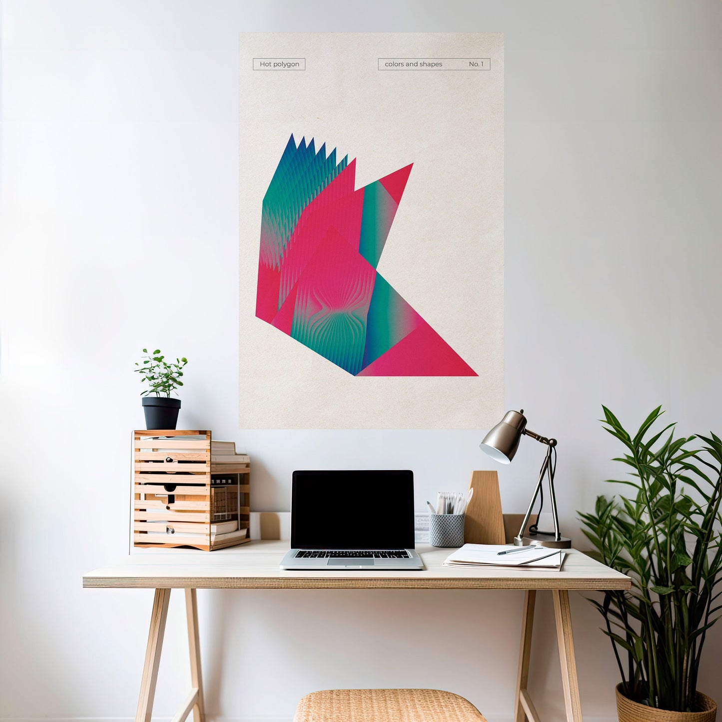 HOT POLYGON Poster verticale staccabile e attaccabile