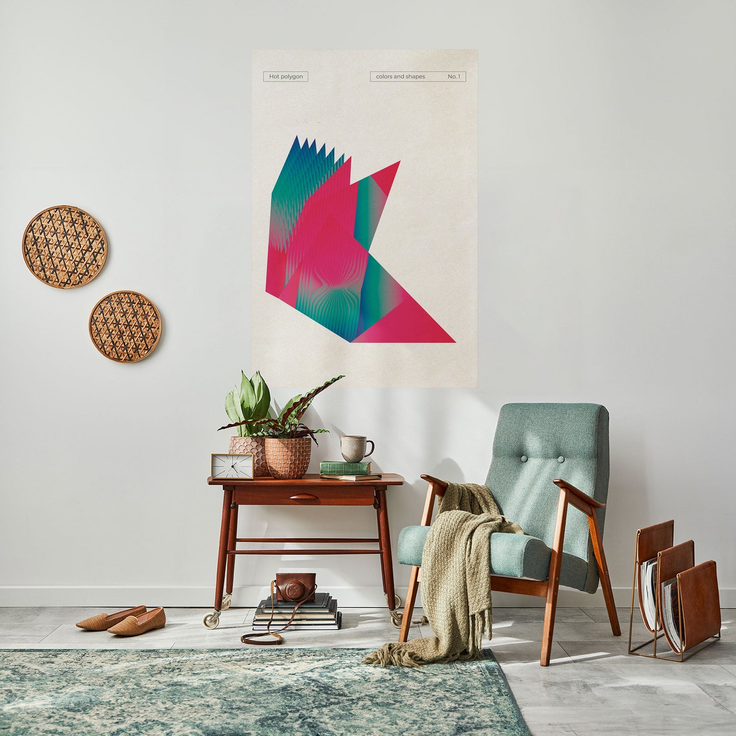 HOT POLYGON Poster verticale staccabile e attaccabile