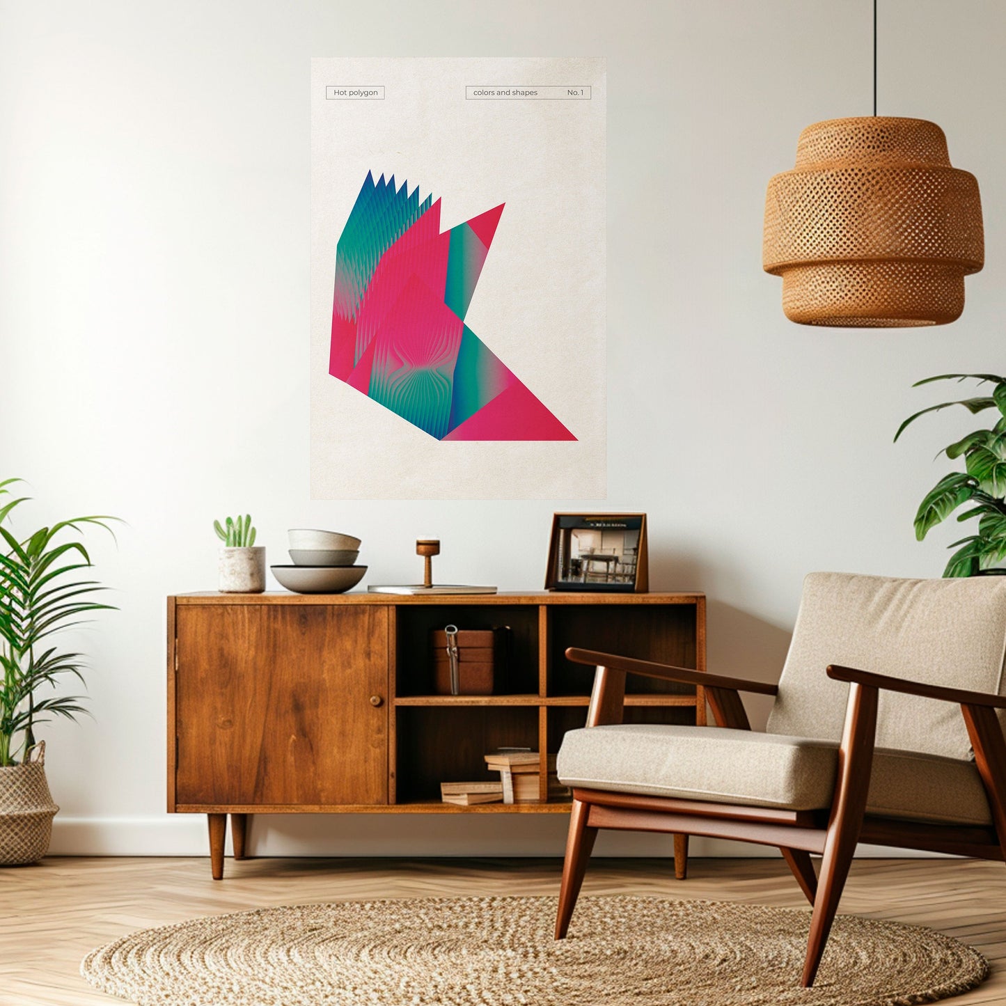 HOT POLYGON Poster verticale staccabile e attaccabile