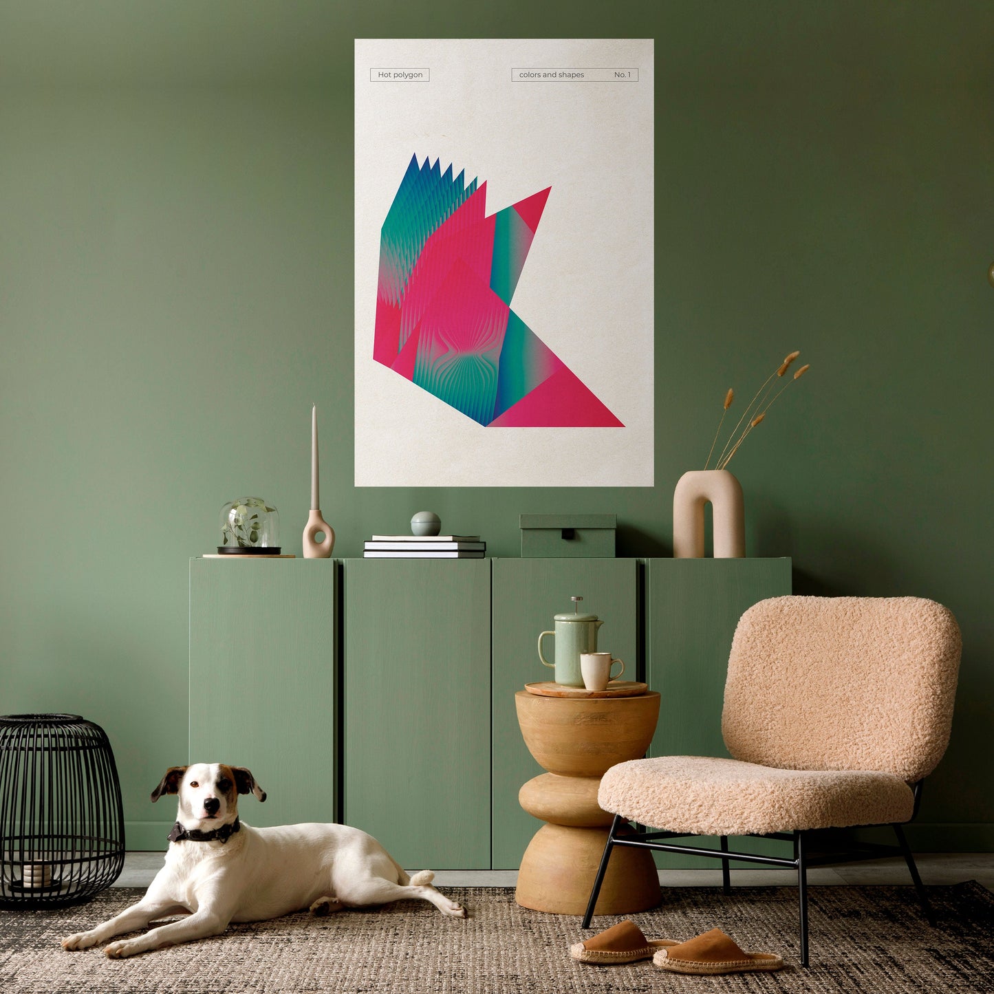 HOT POLYGON Poster verticale staccabile e attaccabile