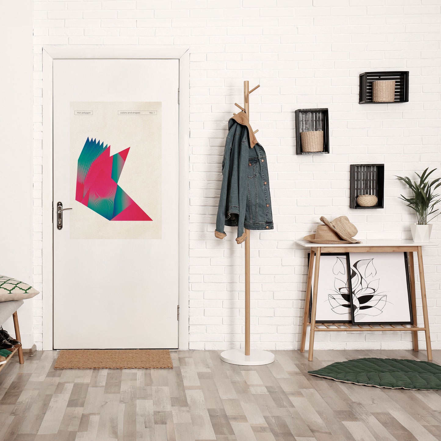 HOT POLYGON Poster verticale staccabile e attaccabile