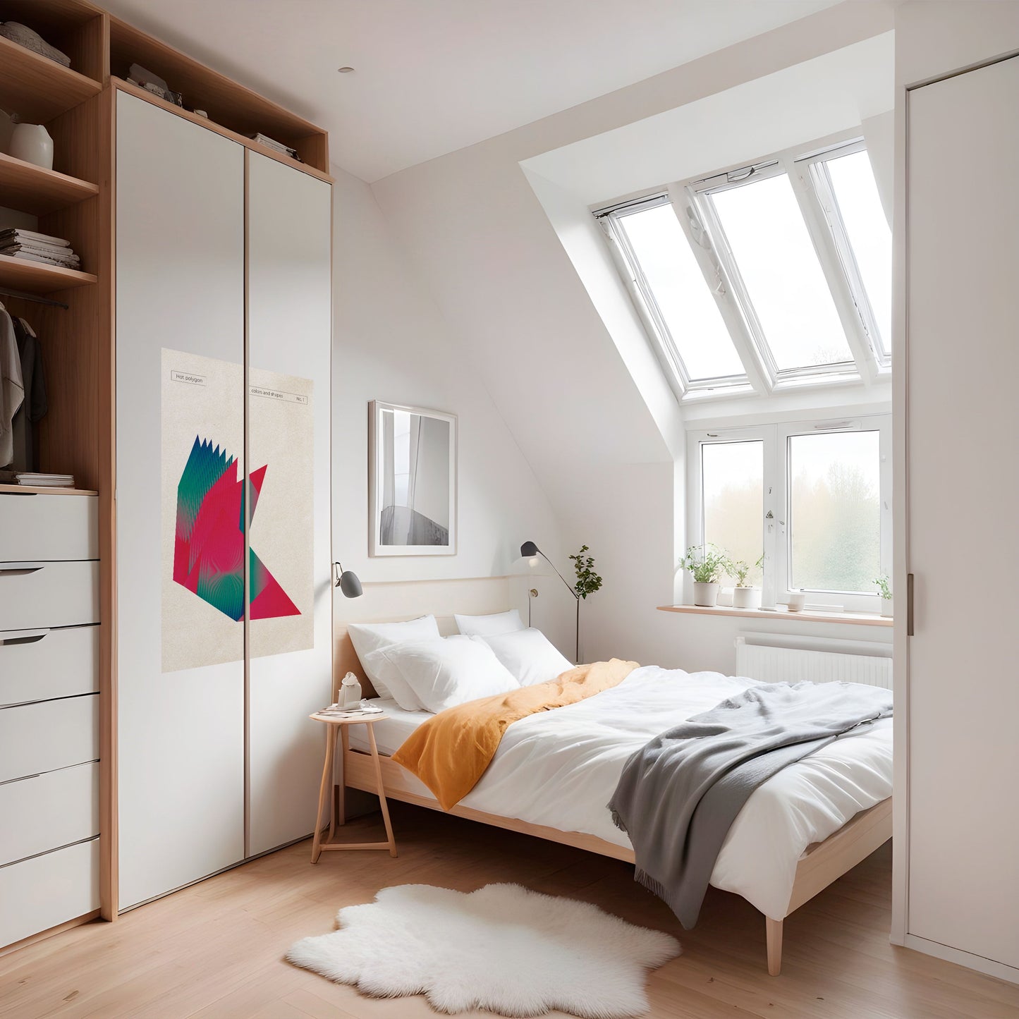HOT POLYGON Poster verticale staccabile e attaccabile