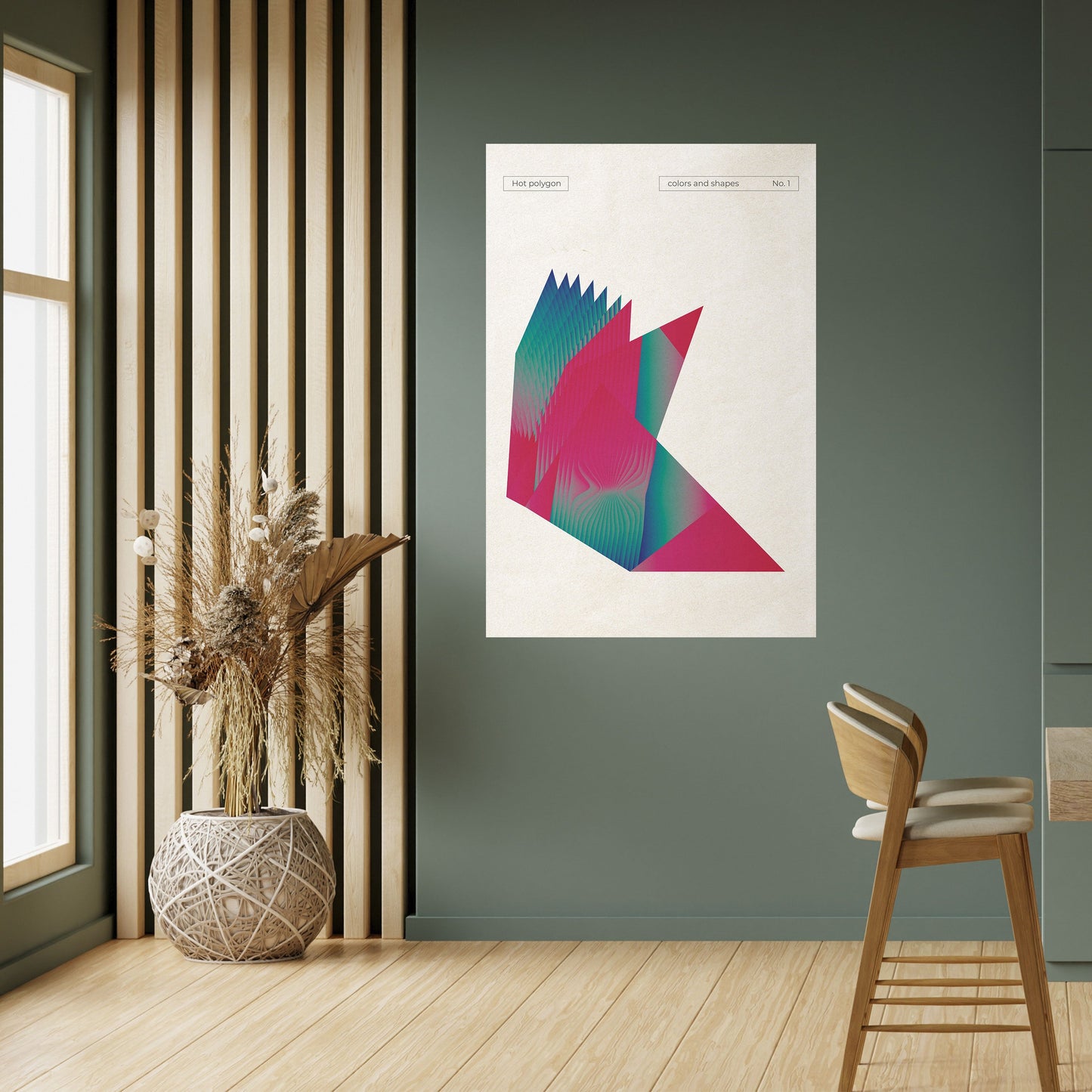 HOT POLYGON Poster verticale staccabile e attaccabile
