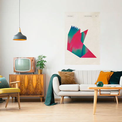 HOT POLYGON Poster verticale staccabile e attaccabile