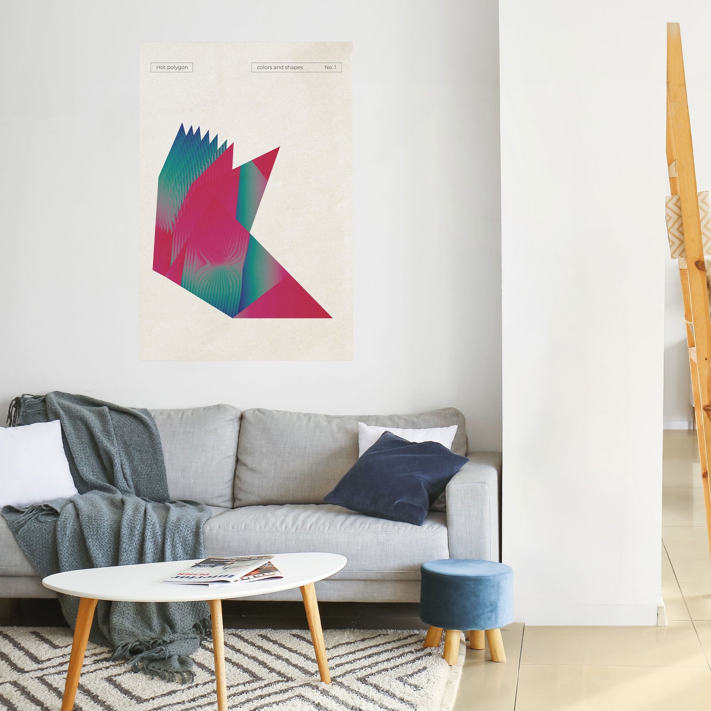 HOT POLYGON Poster verticale staccabile e attaccabile
