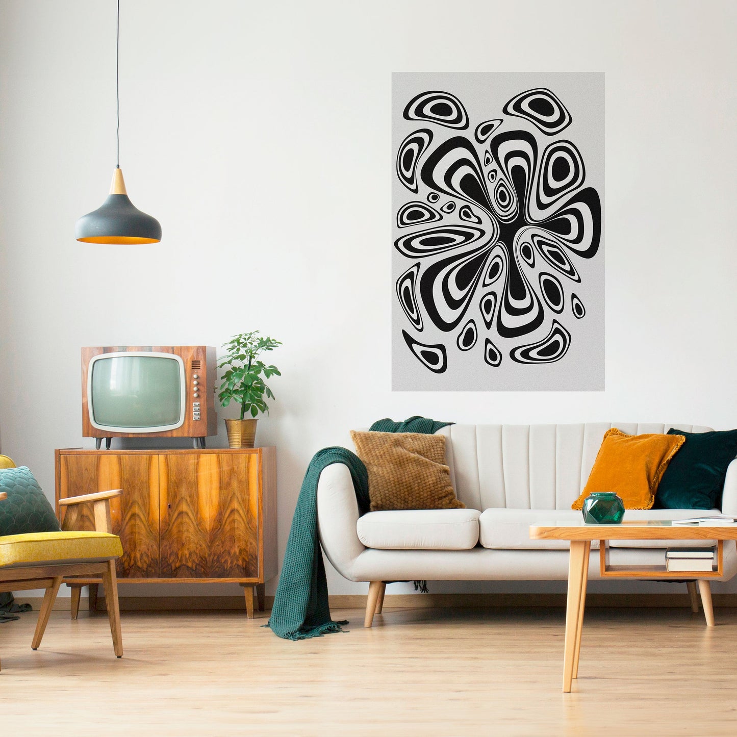 Poster verticale staccabile e attaccabile con macchia ipnotizzante