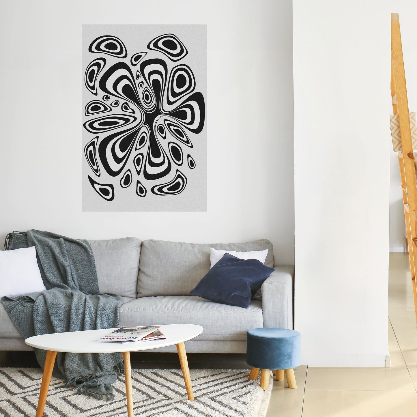Poster verticale staccabile e attaccabile con macchia ipnotizzante