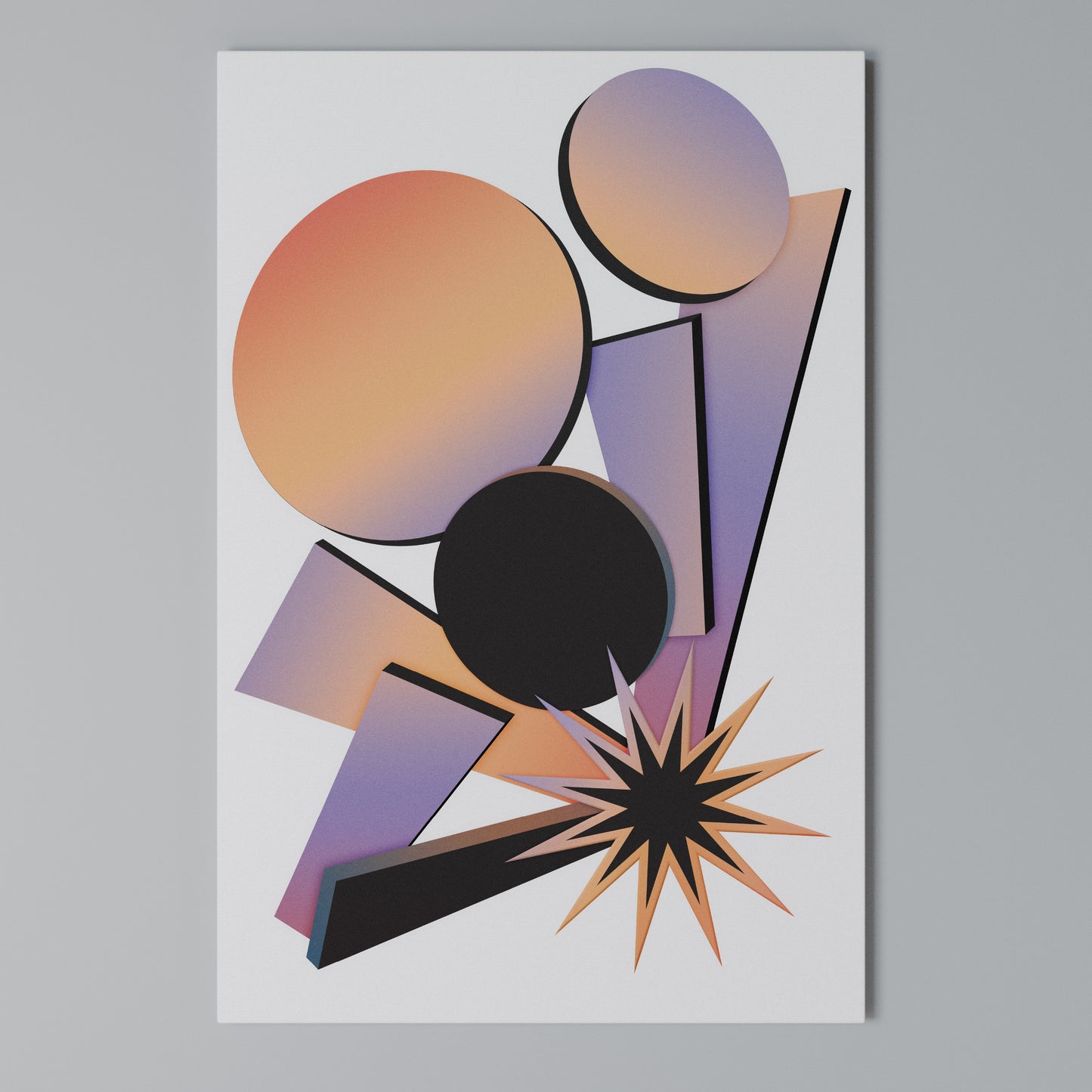ANGULAR ARTISTRY Stampa su Tela Verticale