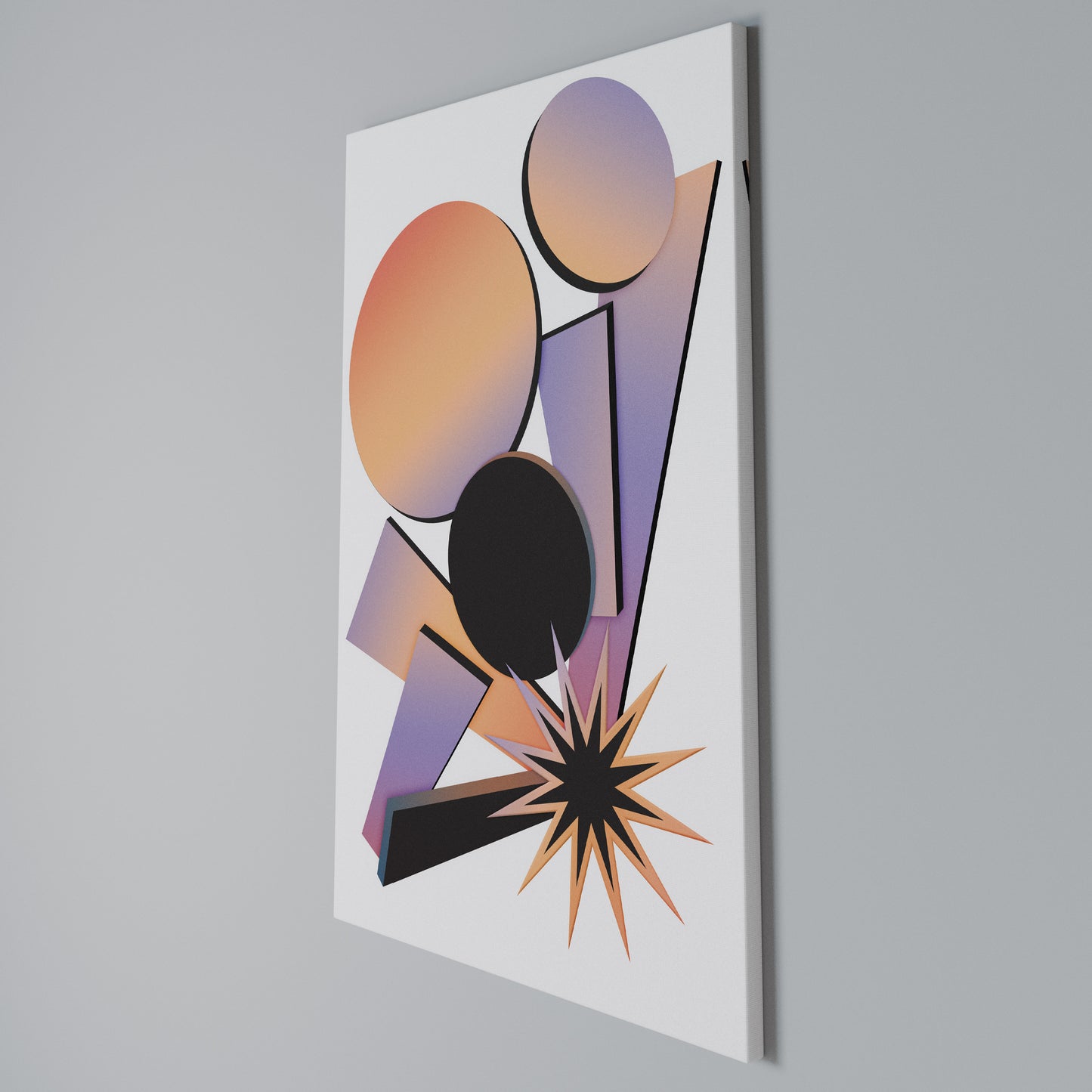 ANGULAR ARTISTRY Stampa su Tela Verticale