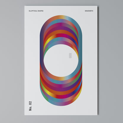 ELIPTICAL GRADIENTS Stampa su Tela Verticale