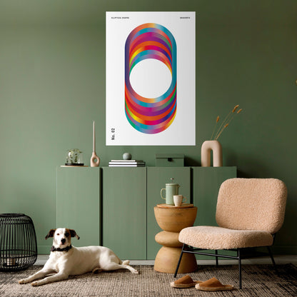 Poster verticale staccabile e attaccabile con gradienti ellittici