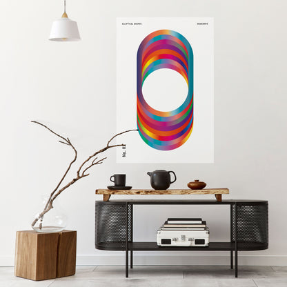 Poster verticale staccabile e attaccabile con gradienti ellittici