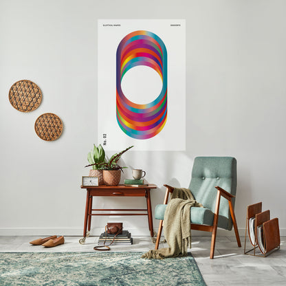 Poster verticale staccabile e attaccabile con gradienti ellittici