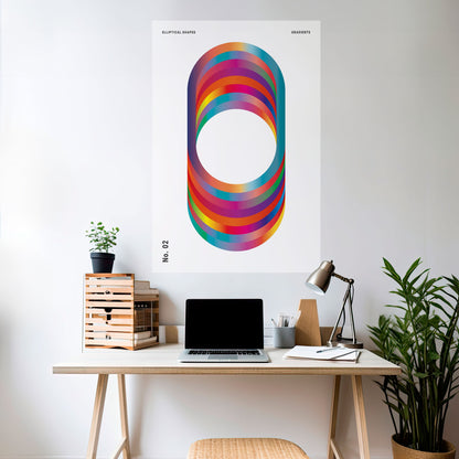 Poster verticale staccabile e attaccabile con gradienti ellittici