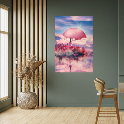 MARTE SOPRA IL LAGO DI BLED Poster verticale staccabile e attaccabile