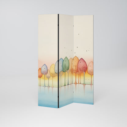 Divisorio decorativo per ambienti a 3 pannelli COLORFUL OASIS