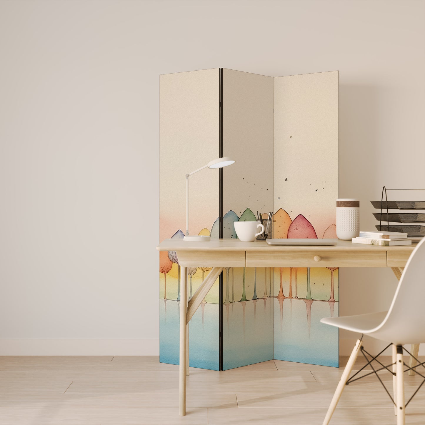 Divisorio decorativo per ambienti a 3 pannelli COLORFUL OASIS