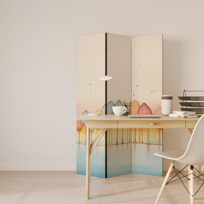 Divisorio decorativo per ambienti a 3 pannelli COLORFUL OASIS