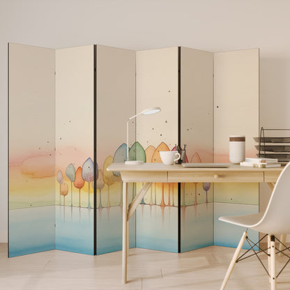 Divisorio decorativo per ambienti a 6 pannelli COLORFUL OASIS