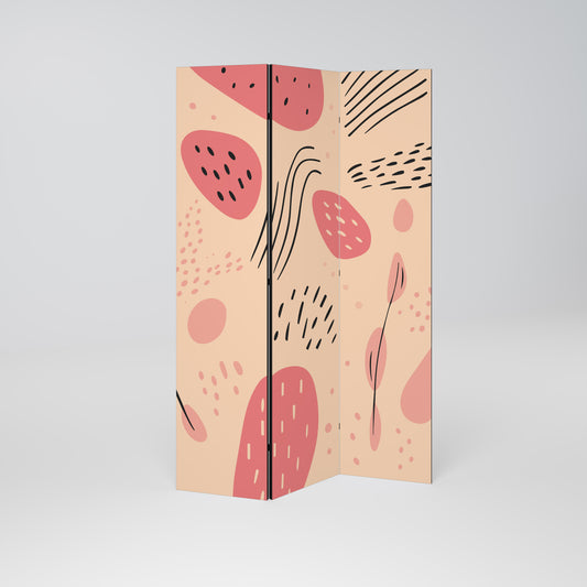 APRICOT FRENZY Decorative 3-Panel Room Divider