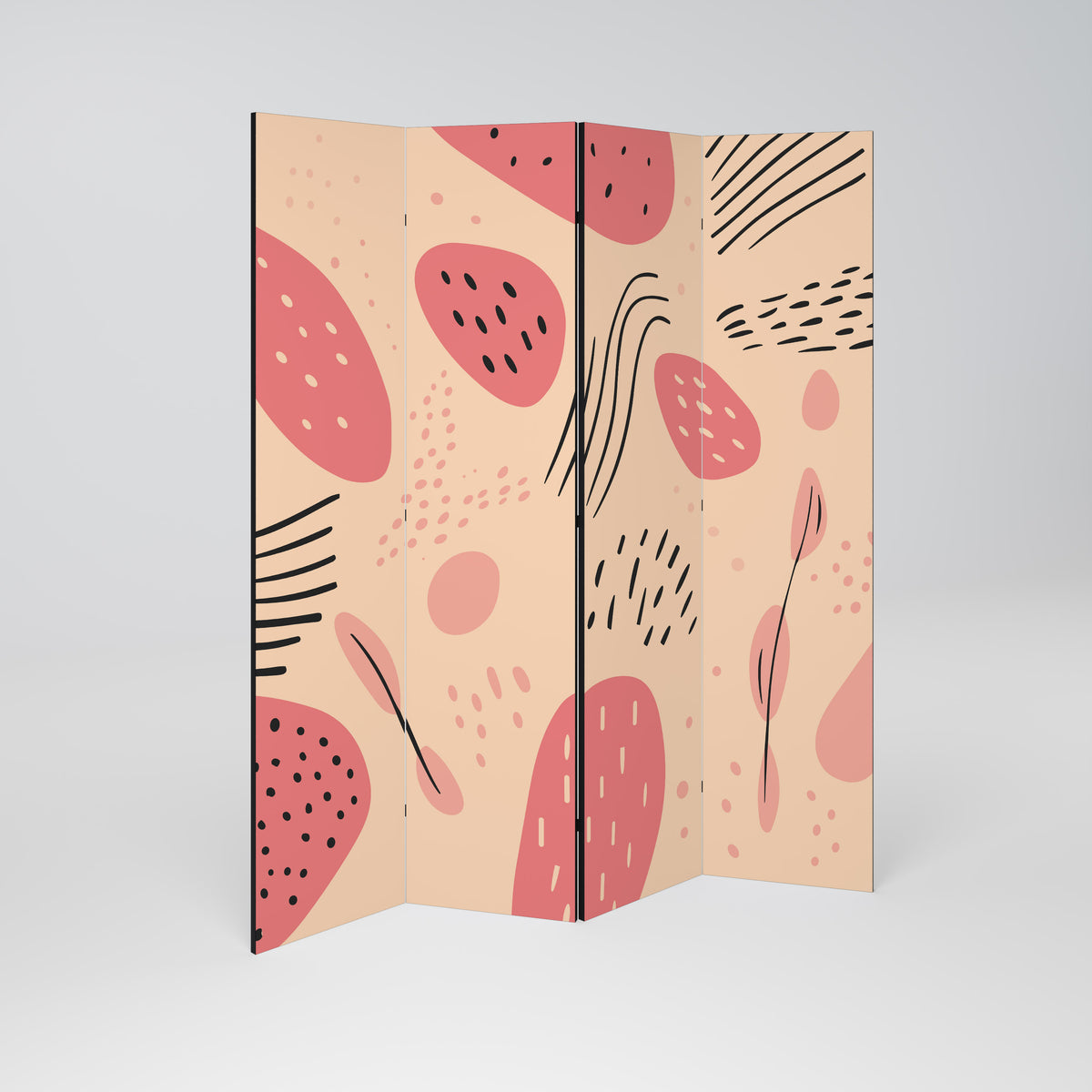 APRICOT FRENZY Decorative 4-Panel Room Divider