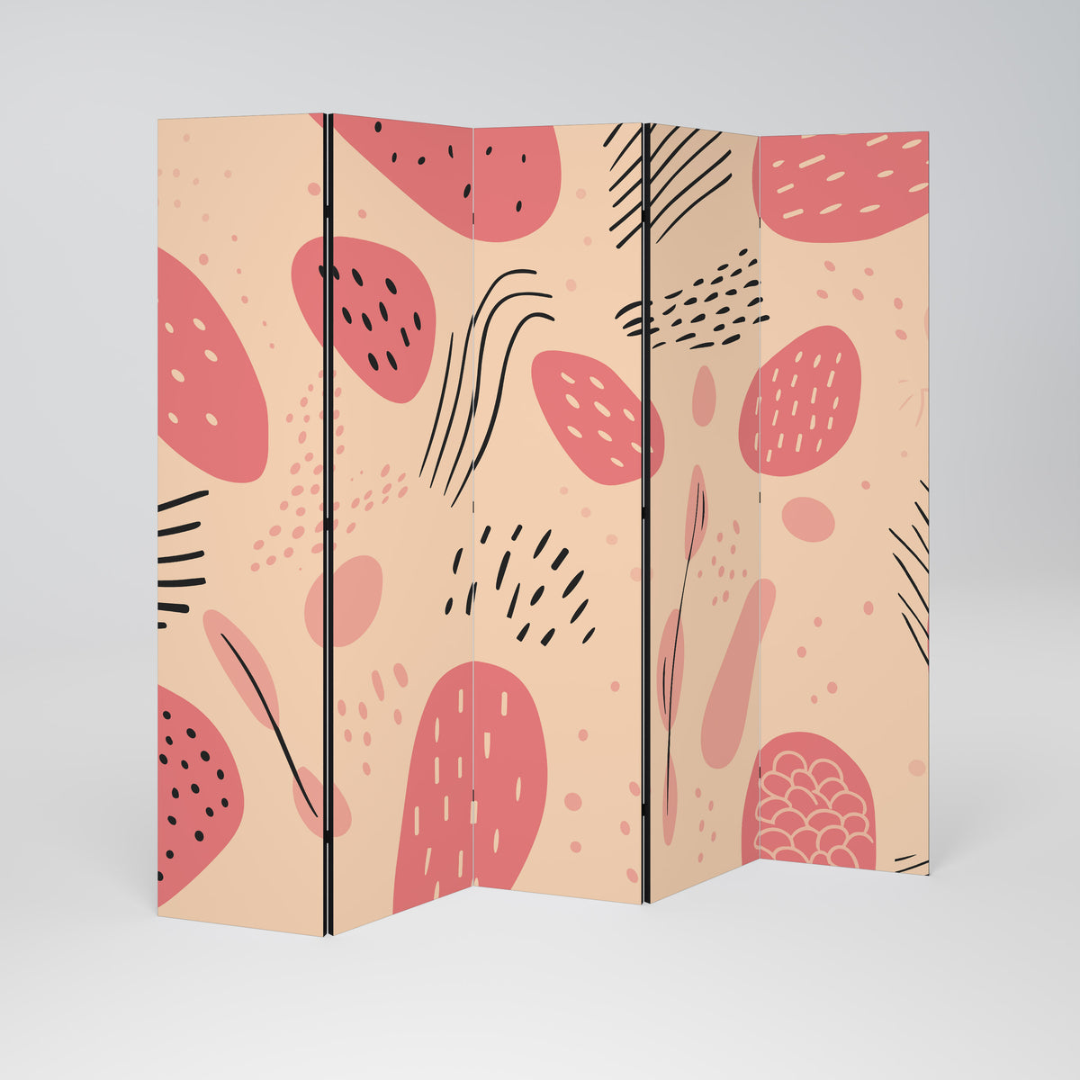 APRICOT FRENZY Decorative 5-Panel Room Divider