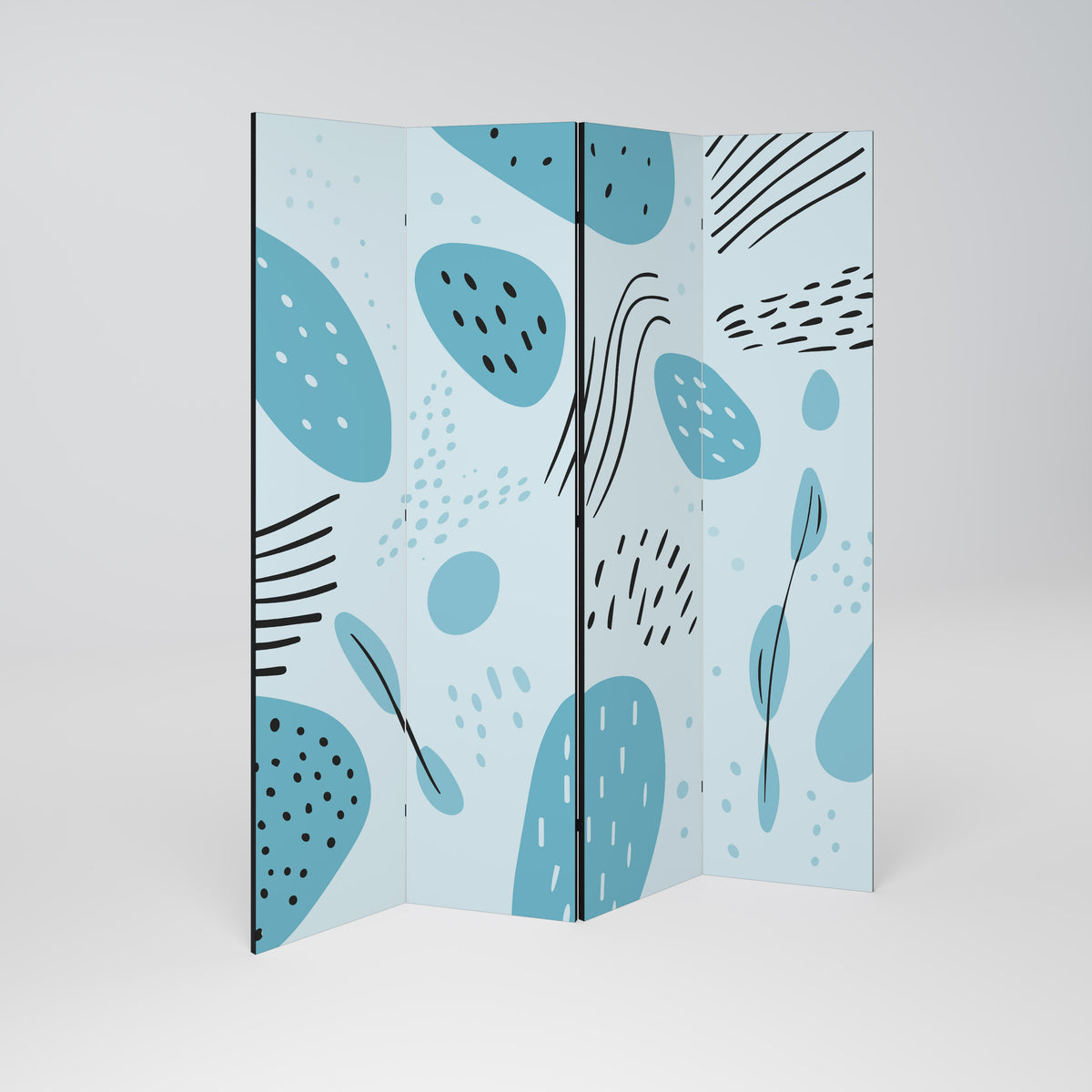 GREENISH FRENZY Paravento Decorativo a 4 Pannelli