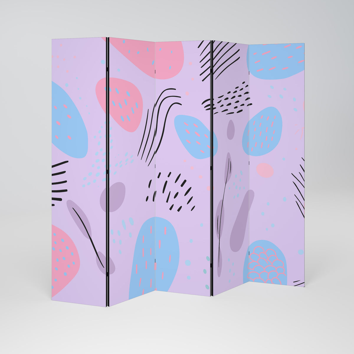PINKY FRENZY Decorative 5-Panel Room Divider