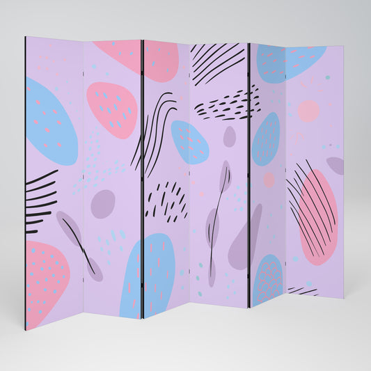 PINKY FRENZY Divisorio decorativo per ambienti a 6 pannelli
