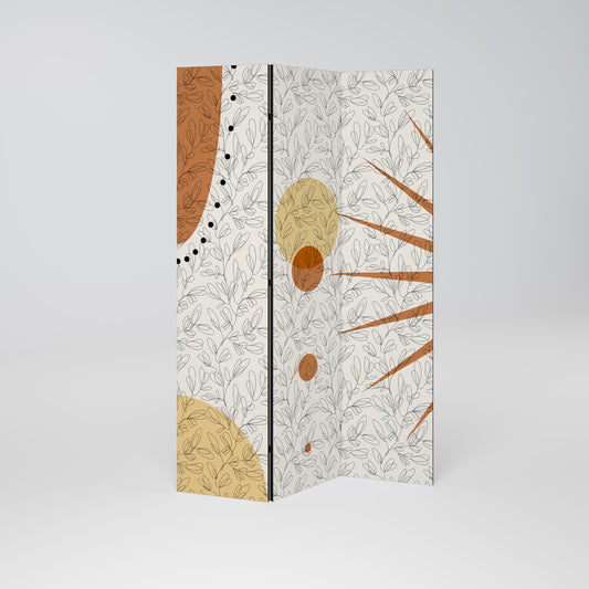 RAYS AND ROUNDELS Decorative 3-Panel Room Divider