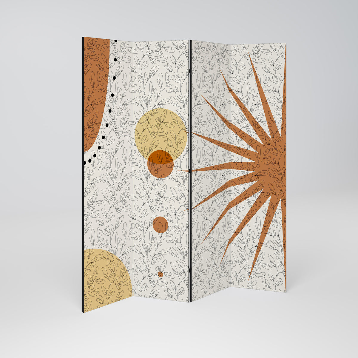 RAYS AND ROUNDELS Paravento Decorativo a 4 Pannelli