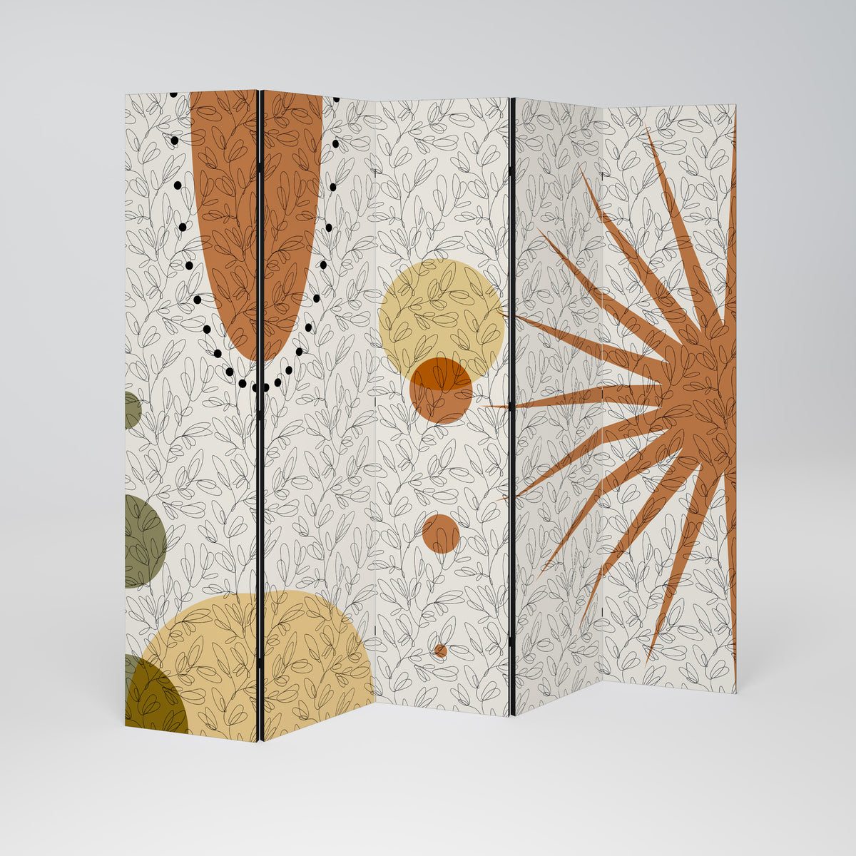 RAYS AND ROUNDELS Paravento Decorativo a 5 Pannelli