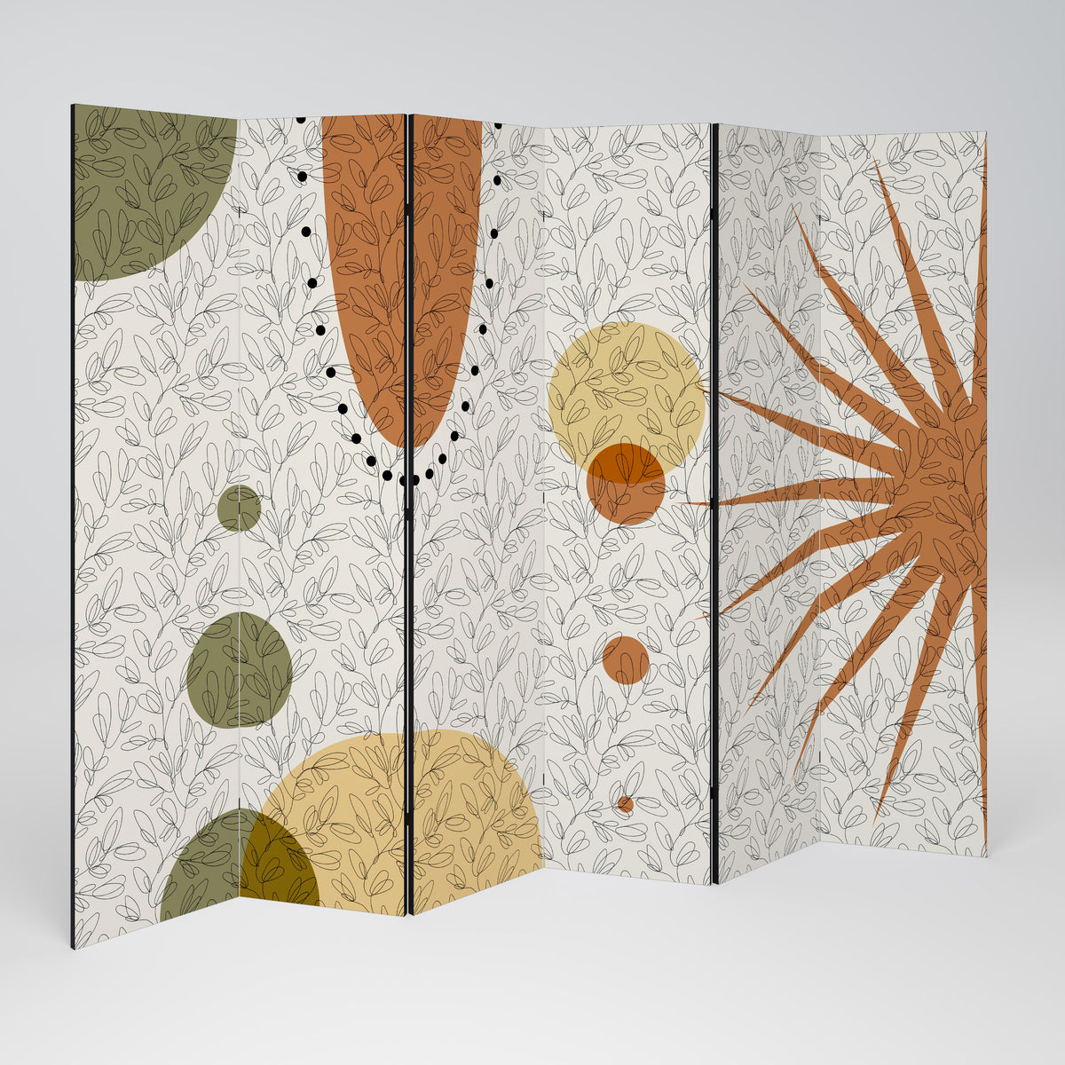 RAYS AND ROUNDELS Paravento Decorativo a 6 Pannelli