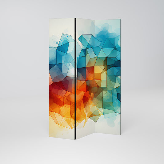 VIBRANT FACETS UNITE - Divisorio decorativo per ambienti a 3 pannelli